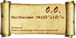Osztheimer Oktávián névjegykártya